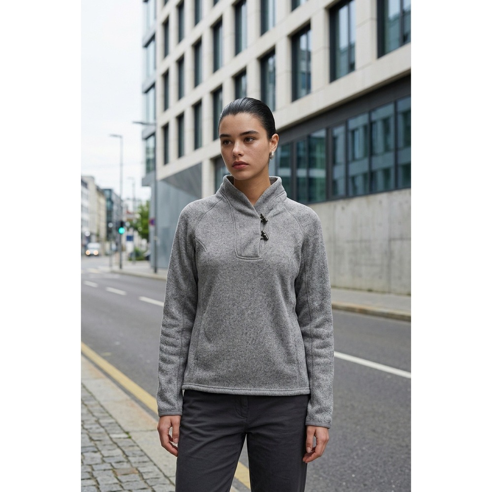 The North Face Fleece Toggle Pullover Grey Heather M Gorpcore Granola Girl Cozy